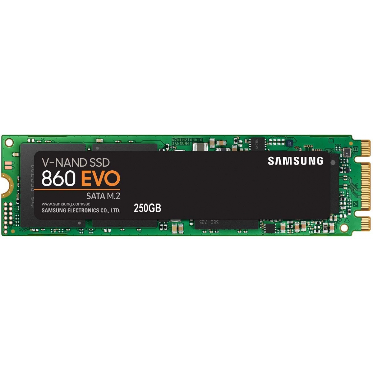 SSD Samsung 860 EVO, 250GB, M.2 2280, Sata, Leitura 550MBs e Gravação 520MBs, MZ-N6E250BW