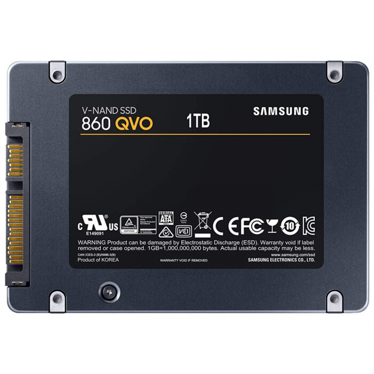 SSD Samsung 860 QVO, 1TB, Sata III, Leitura 550MBs e Gravação 520MBs, MZ-76Q1T0B-AM