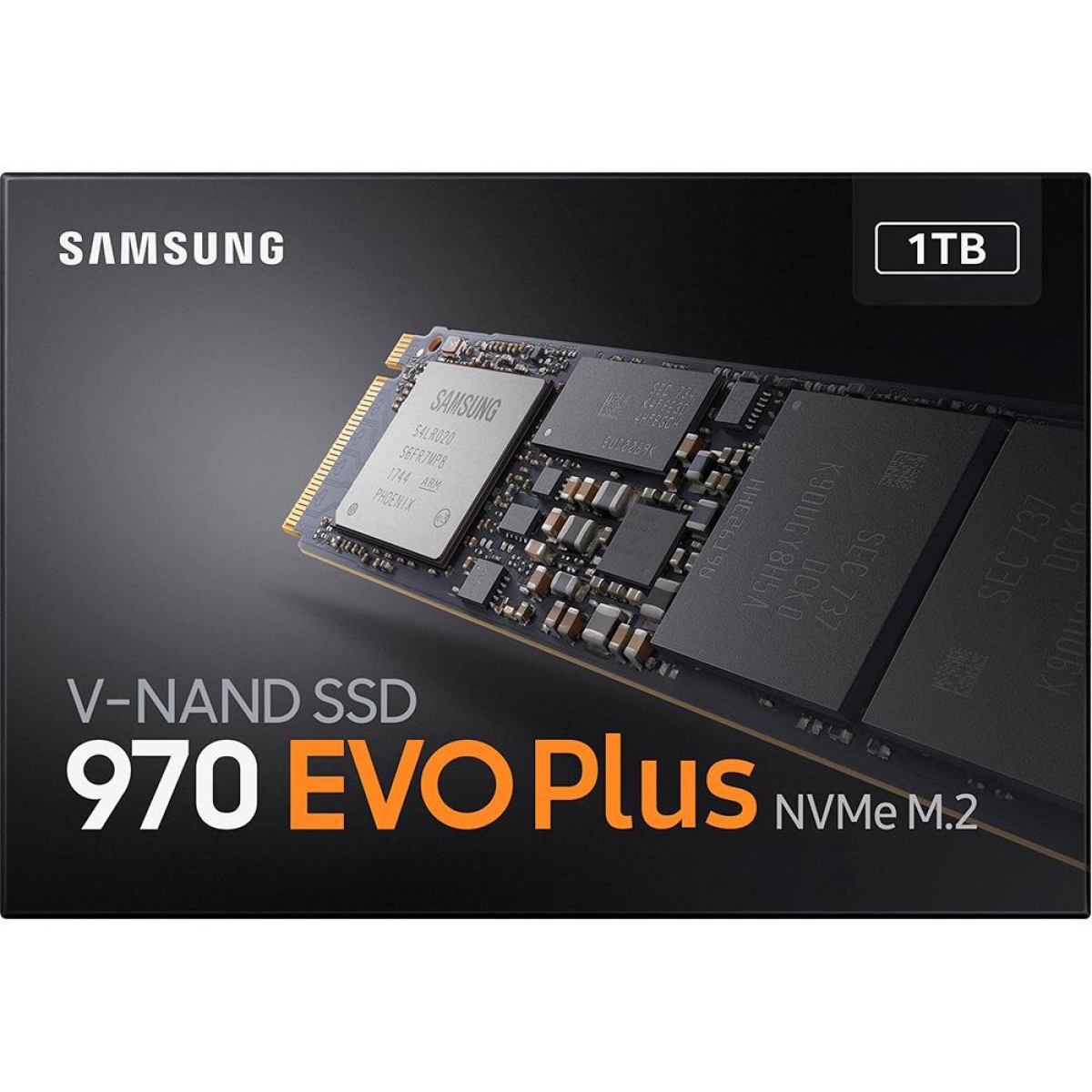 SSD Samsung 970 EVO Plus, 1TB, M.2 2280, NVMe, Leitura 3500MBs e Gravação 3300MBs, MZ-V7S1T0B/AM