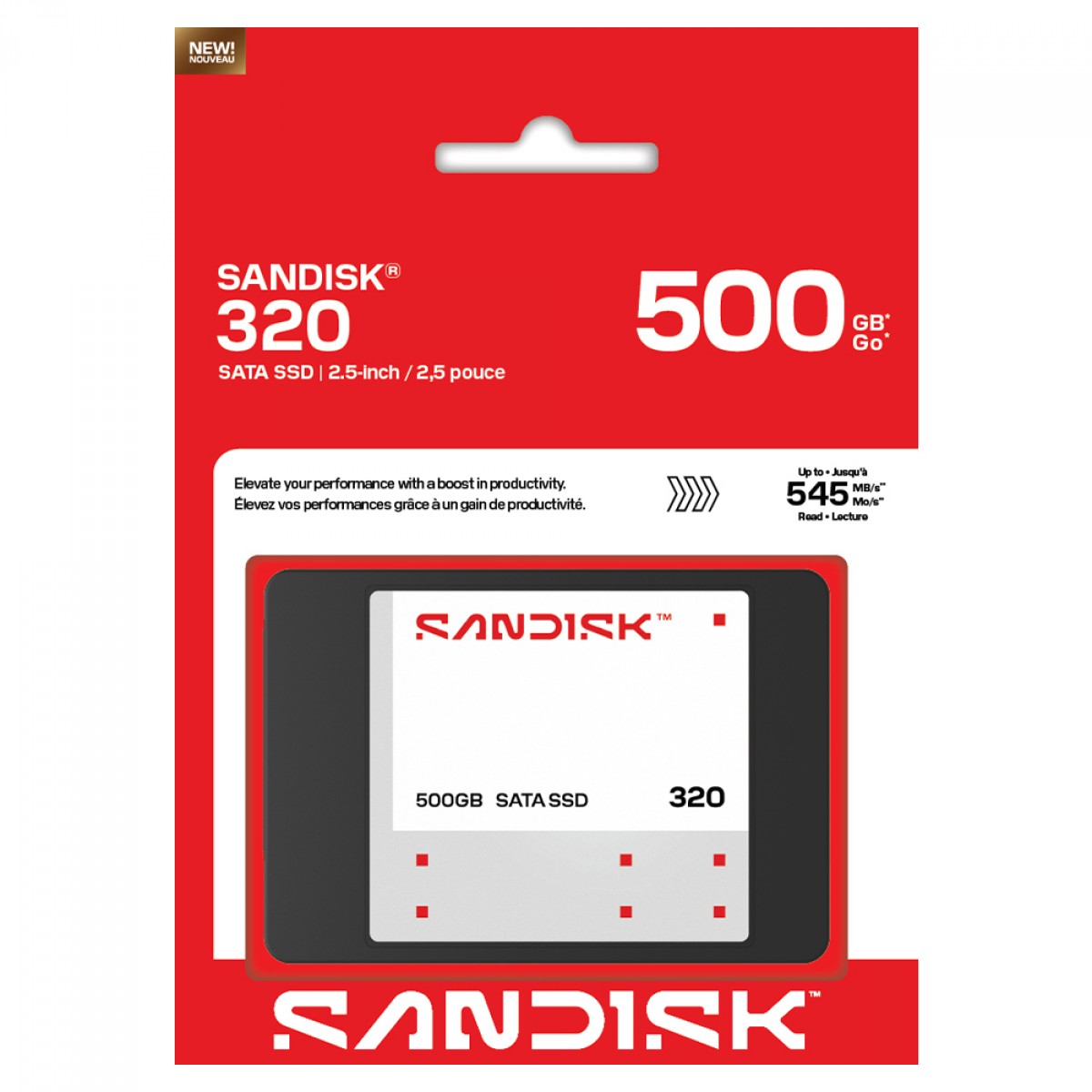 SSD SanDisk 320, 500GB, Sata III, Leitura de 545MBs, SDSS31500GBB-000G0