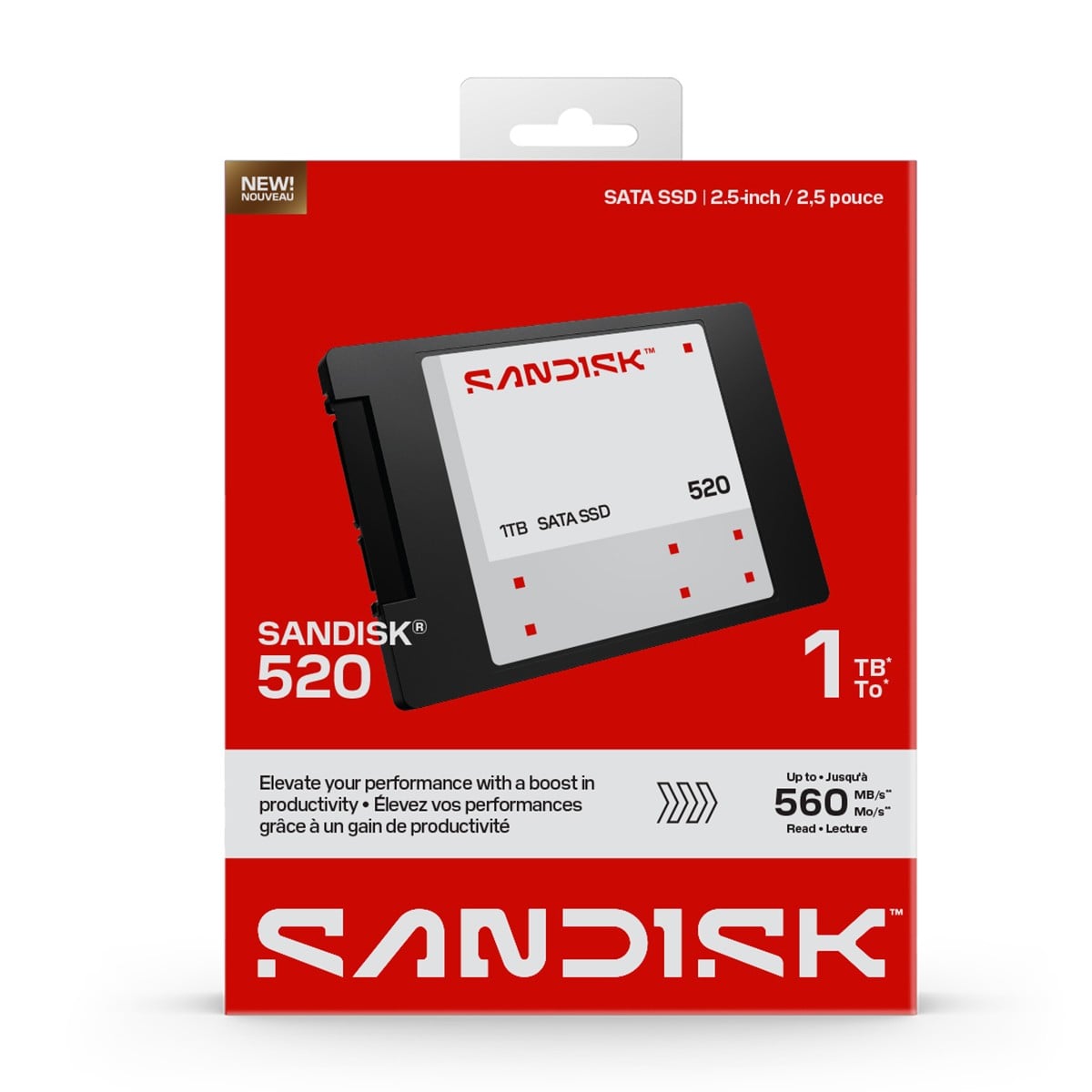 SSD SanDisk 520, 1TB, Sata III, Leitura 560MBs e Gravação 520MBs, SDSS51100TAB-000G0