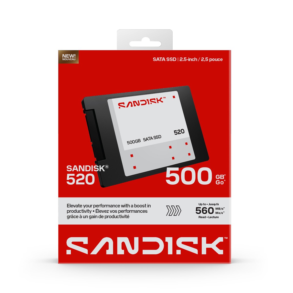 SSD SanDisk 520, 500GB, Sata III, Leitura 560MBs e Gravação 510MBs, SDSS51500GAB-000G0