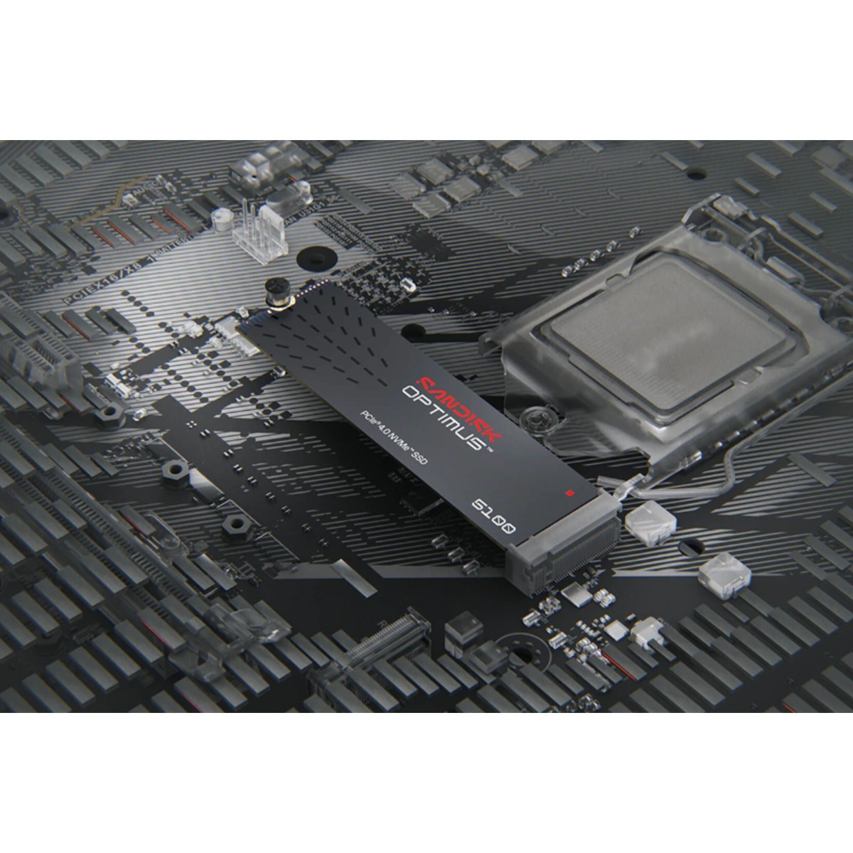 SSD SanDisk Optimus 5100, 1TB, NVMe PCIe 4.0, M.2 2280, Leitura 7,100MBs e Gravação 6,700MBs, SDSP51100TAN-000E0