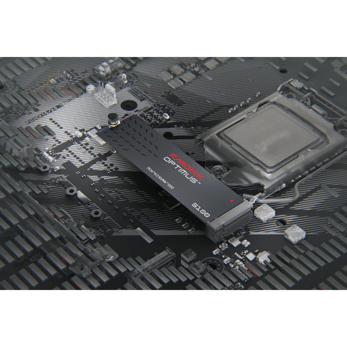 SSD SanDisk Optimus 5100, 500GB, NVMe PCIe 4.0, M.2 2280, Leitura 6,600MBs e Gravação 5,600MBs, SDSP51500GAN-000E0
