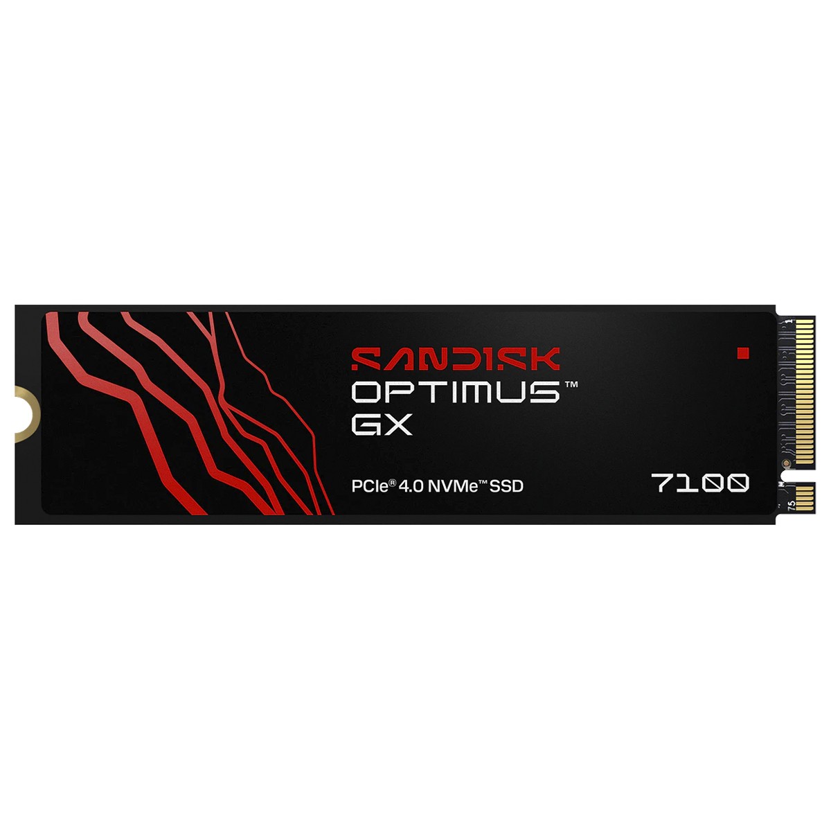 SSD SanDisk Optimus GX 7100, 1TB, NVMe PCIe 4.0, M.2 2280, Leitura 7,250MBs e Gravação 6,900MBs, SDSP71100TAN-000E0