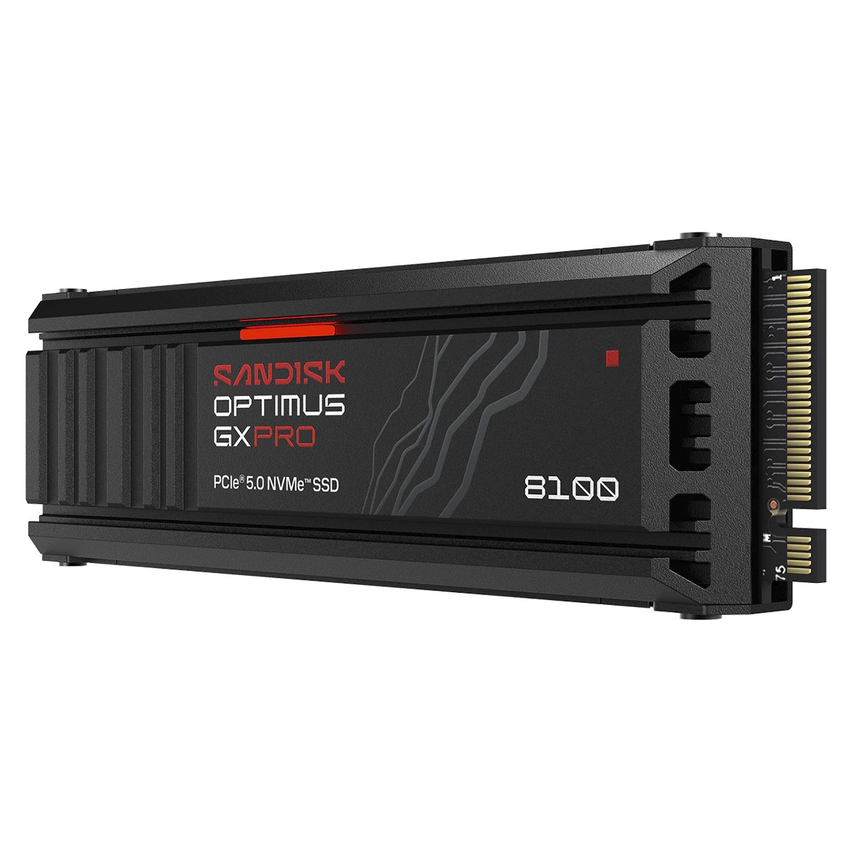 SSD SanDisk Optimus GX PRO 8100, 1TB, NVMe PCIe 5.0, M.2 2280, Leitura 14,900MBs e Gravação 11,000MBs, Com dissipador de calor,  SDSP82100TAH-000E0