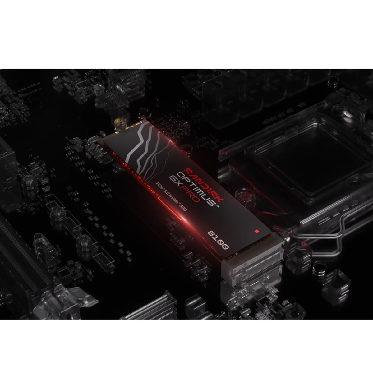 SSD SanDisk Optimus GX PRO 8100, 1TB, NVMe PCIe 5.0, M.2 2280, Leitura 14,900MBs e Gravação 11,000MBs, SDSP82100TAN-000E0