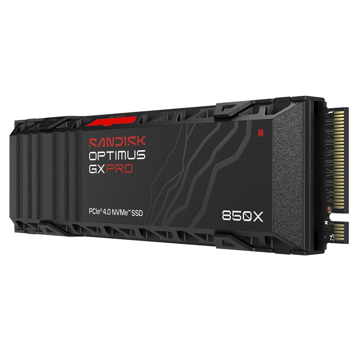 SSD SanDisk Optimus GX PRO 850X, 1TB, NVMe PCIe 4.0, M.2 2280, Leitura 7,300MBs e Gravação 6,300MBs, Com dissipador de calor, SDSP81100TAH-000E0