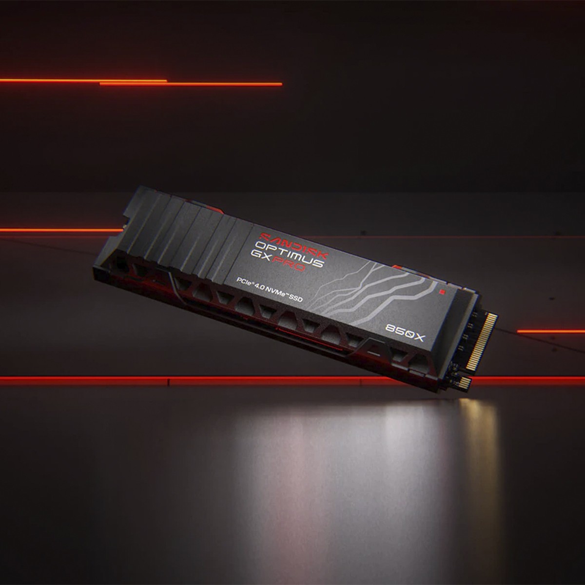 SSD SanDisk Optimus GX PRO 850X, 1TB, NVMe PCIe 4.0, M.2 2280, Leitura 7,300MBs e Gravação 6,300MBs, Com dissipador de calor, SDSP81100TAH-000E0
