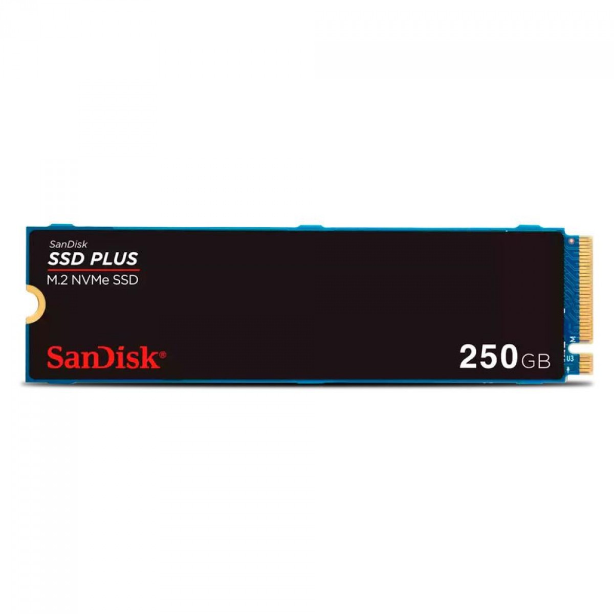 SSD SanDisk Plus, 250GB, M.2 NVMe PCIe 3.0, Leitura 2400MBs e Gravação 1500MBs, SDSSDA3N-250G-G26