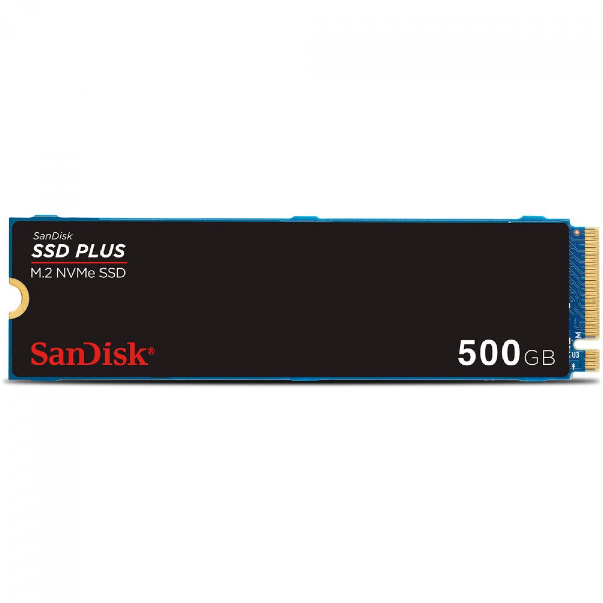 SSD SanDisk Plus, 500GB, M.2 NVMe PCIe 3.0, Leitura 2400MBs e Gravação 1500MBs, SDSSDA3N-500G-G