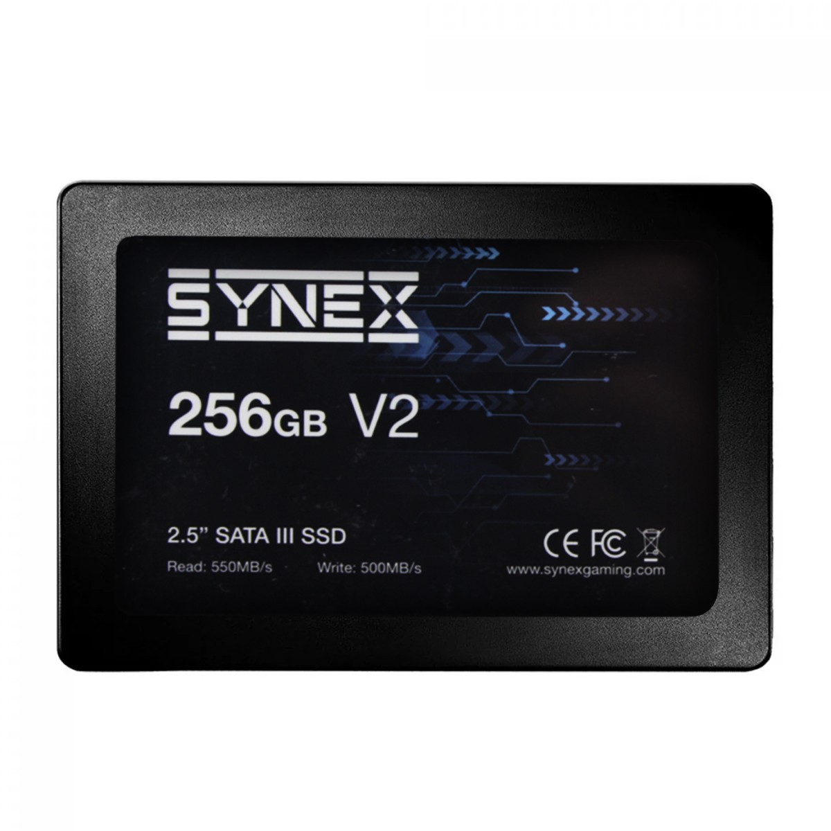 SSD Synex V2, 256GB, SATA III, Leitura 550MB/s e Gravação 500MB/s