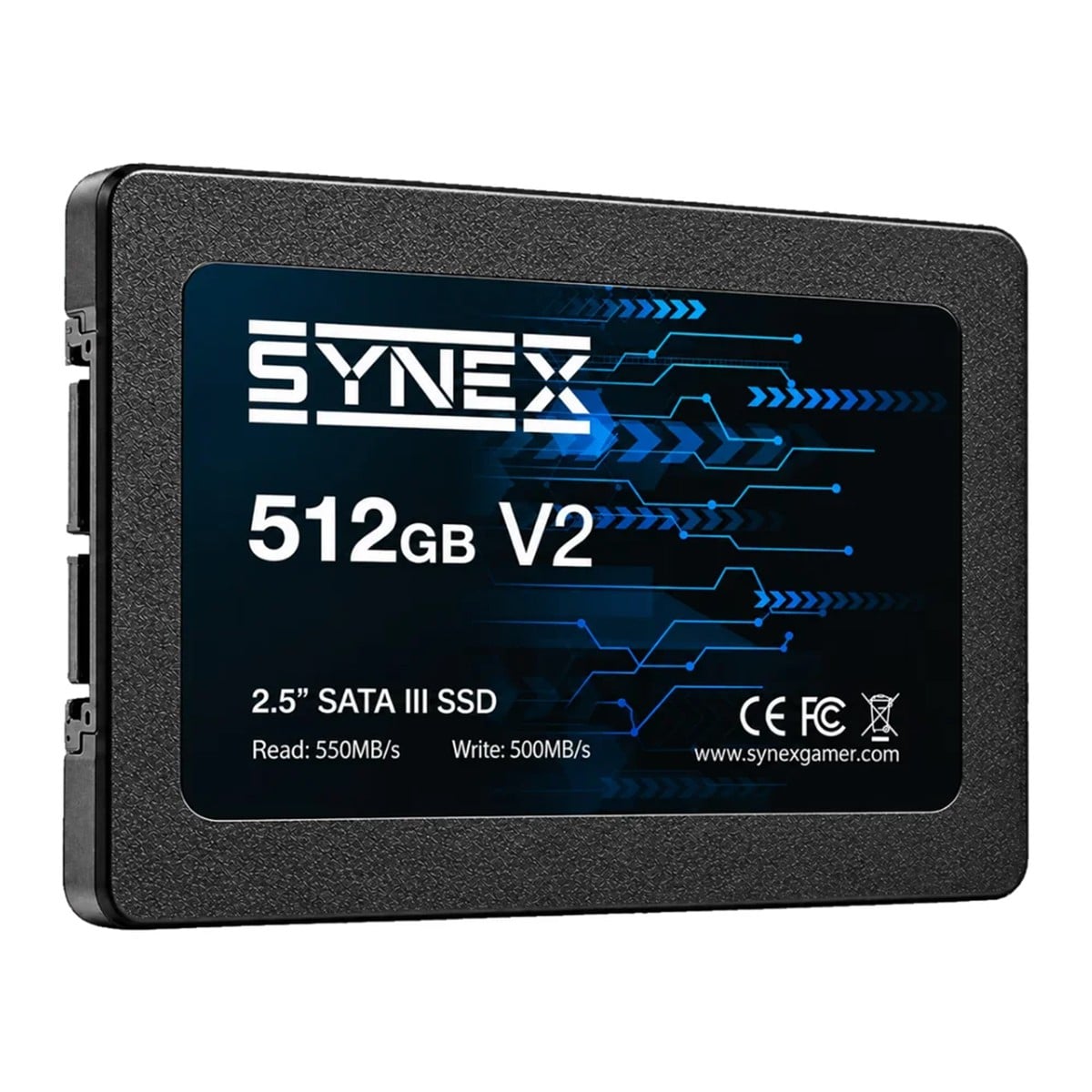 SSD Synex V2, 512GB, SATA III, Leitura 550MB/s e Gravação 500MB/s