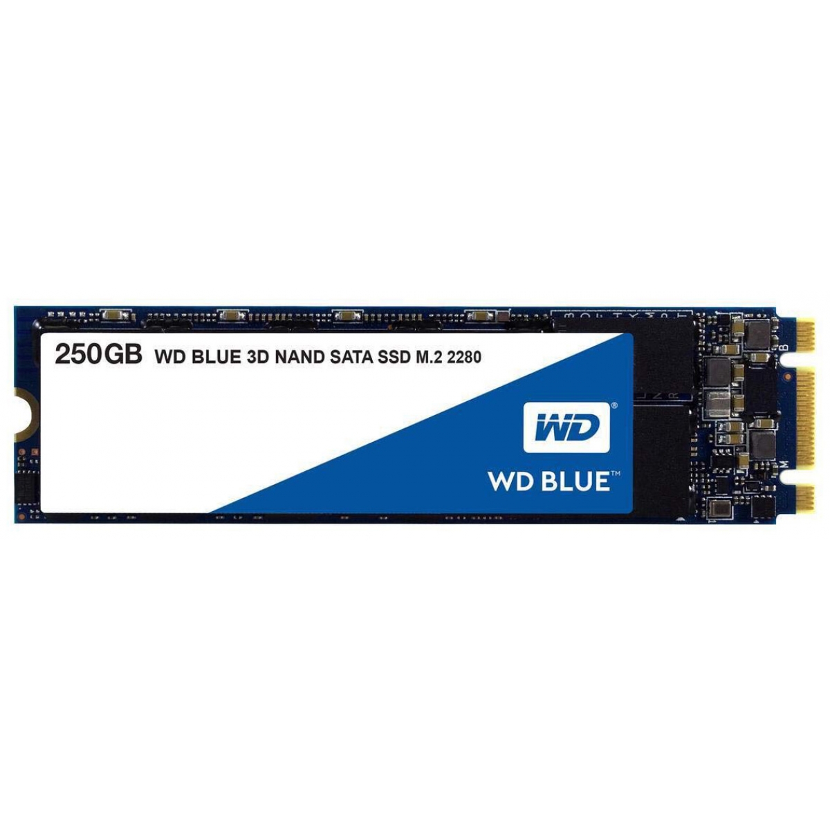 SSD WD Blue, 250GB, M.2 2280, Sata, Leitura: 550MBs e Gravação: 525MBs, WDS250G2B0B
