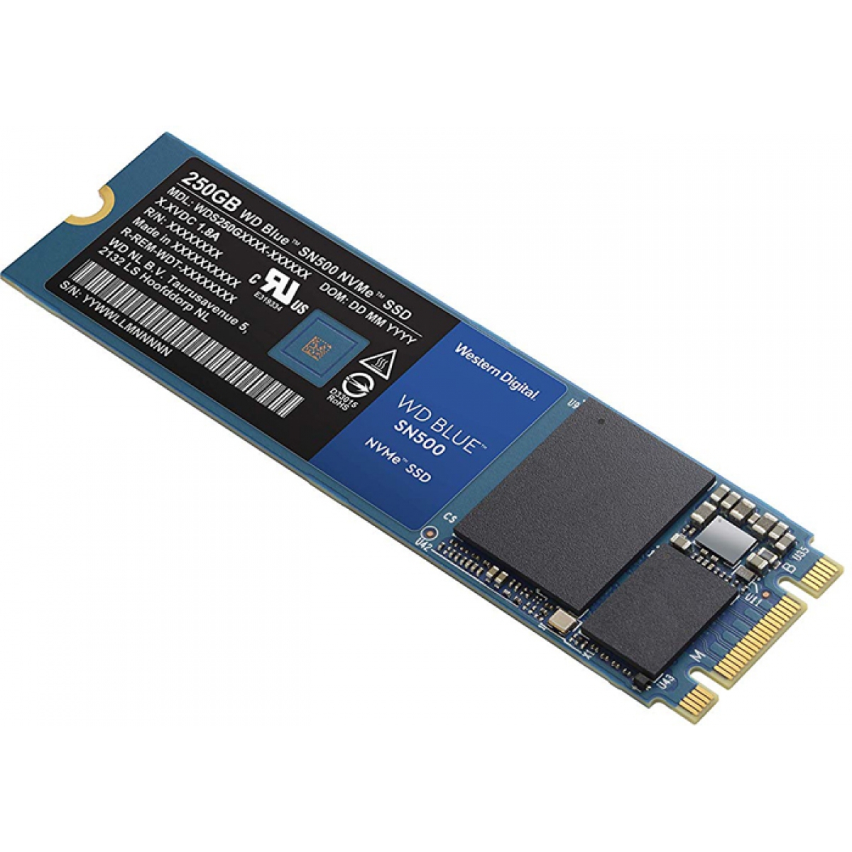 SSD WD Blue SN500 250GB, M.2 2280, Leitura 1.700MBs e Gravação 1.300MBs, WDS250G1B0C
