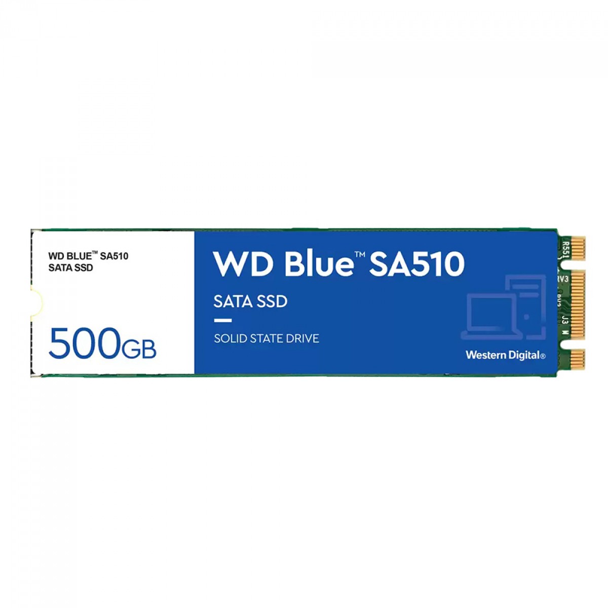 SSD WD Blue SA510, 500GB, M.2 2280, Leitura 560MBs e Gravação 510MBs, WDS500G3B0B
