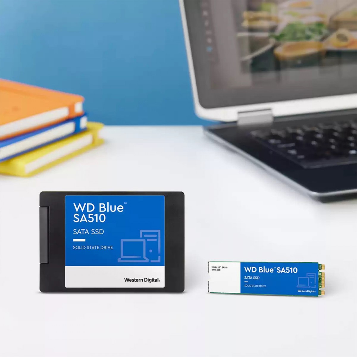 SSD WD Blue SA510, 500GB, M.2 2280, Leitura 560MBs e Gravação 510MBs, WDS500G3B0B