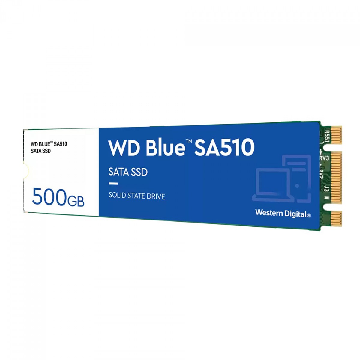 SSD WD Blue SA510, 500GB, M.2 2280, Leitura 560MBs e Gravação 510MBs, WDS500G3B0B