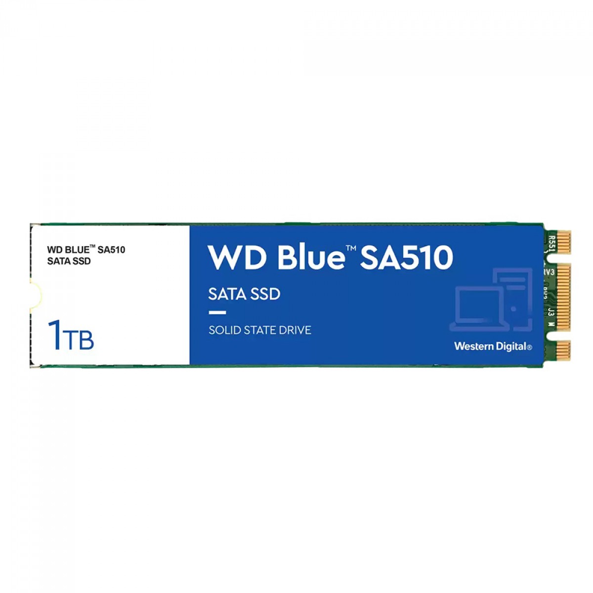 SSD WD Blue SA510, M.2 2280, SATA III, 1TB, Leitura 560MBs e Gravação 520MBs, WDS100T3B0B