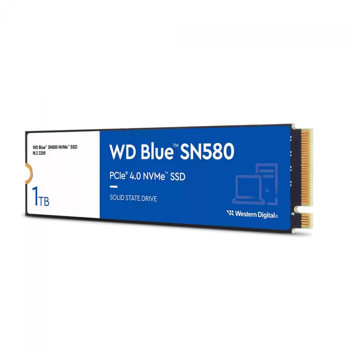 SSD WD Blue SA580, M.2 2280, NVMe, 1TB, Leitura 4150MBs e Gravação 4150MBs, WDS100T3B0E
