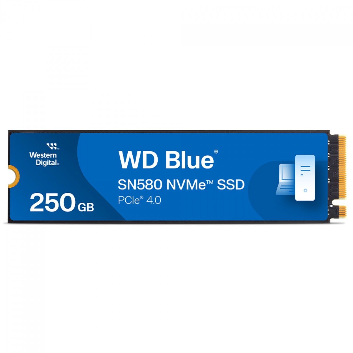 SSD WD Blue SN580, M.2 2280, NVMe, 250GB, Leitura 4000MBs e Gravação 2000MBs, WDS250G3B0E