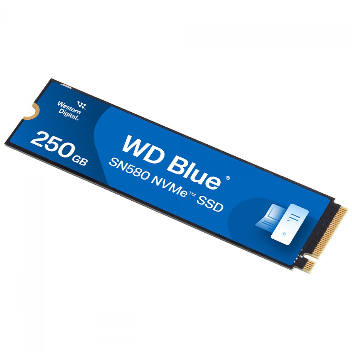 SSD WD Blue SN580, M.2 2280, NVMe, 250GB, Leitura 4000MBs e Gravação 2000MBs, WDS250G3B0E