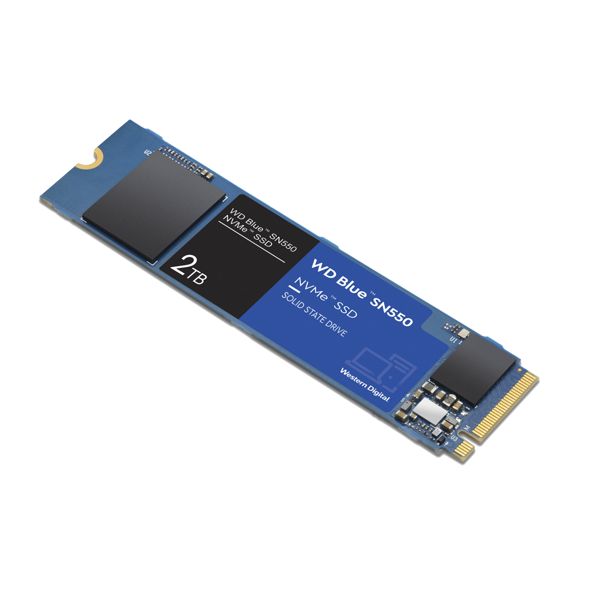 SSD WD Blue SN550 NVMe M.2, 2TB, PCI-Express 3.0 3D NAND, Leitura 2600MBs e Gravação 1800MBs, WDS200T2B0C