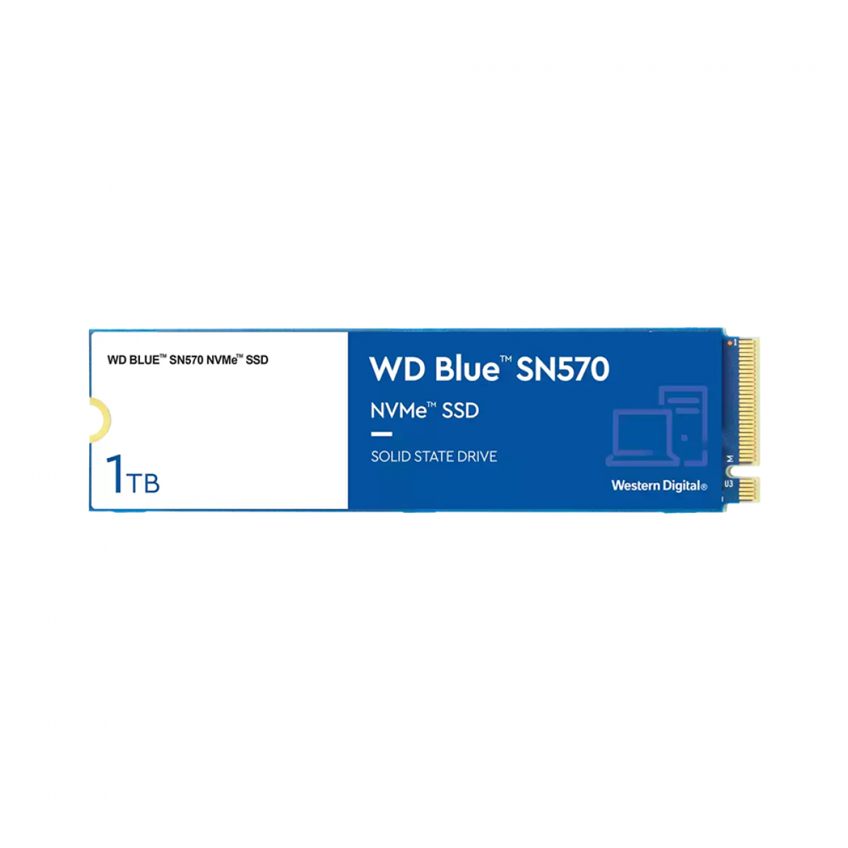 SSD WD Blue SN570 NVMe M.2, 1TB, Leitura 3500MBs e Gravação 3000MBs + Copo WD Blue