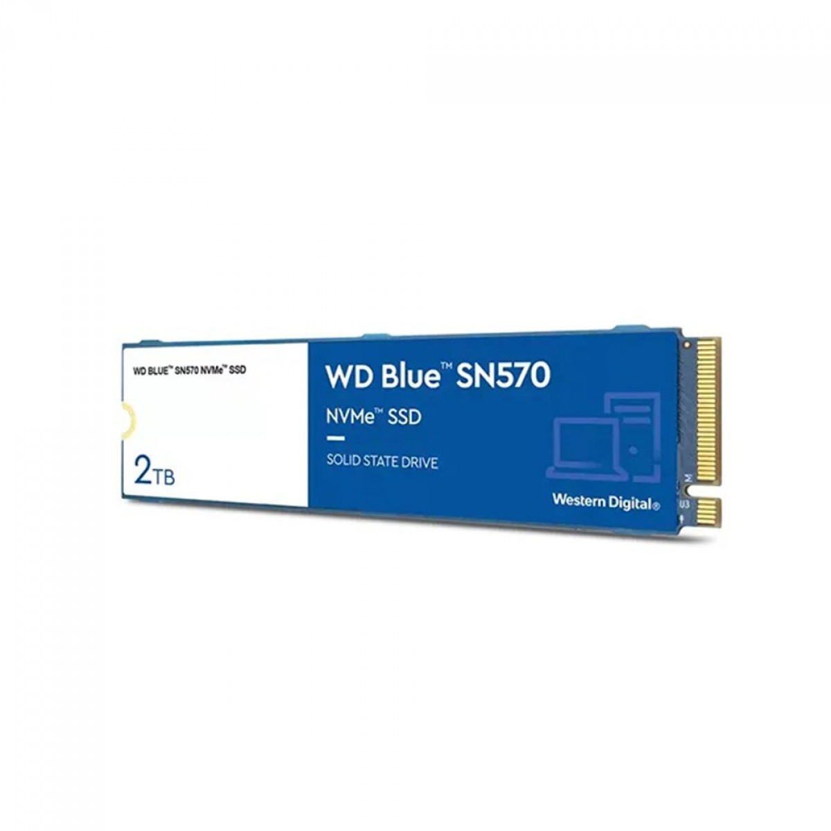 SSD WD Blue SN570 NVMe M.2, 2TB, Leitura 3500MBs e Gravação 3500MBs + Copo WD Blue