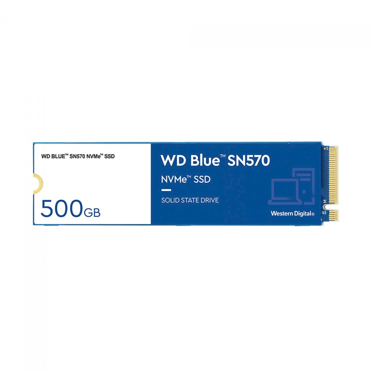 SSD WD Blue SN570 NVMe M.2, 500GB, Leitura 3500MBs e Gravação 2300MBs + Copo WD Blue
