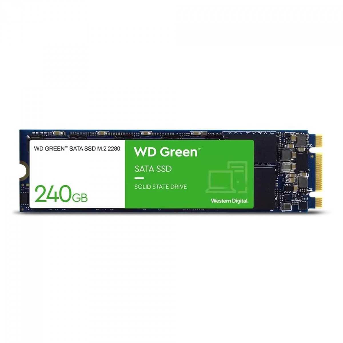 SSD WD Green 240GB, M.2 SATA III, Leitura 545MBs e Gravação 465MBs + Copo WD Green