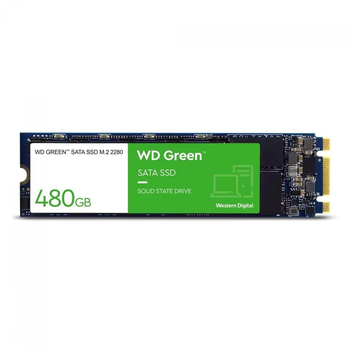 SSD WD Green 480GB, M.2 SATA III, Leitura 545MBs e Gravação 465MBs + Copo WD Green