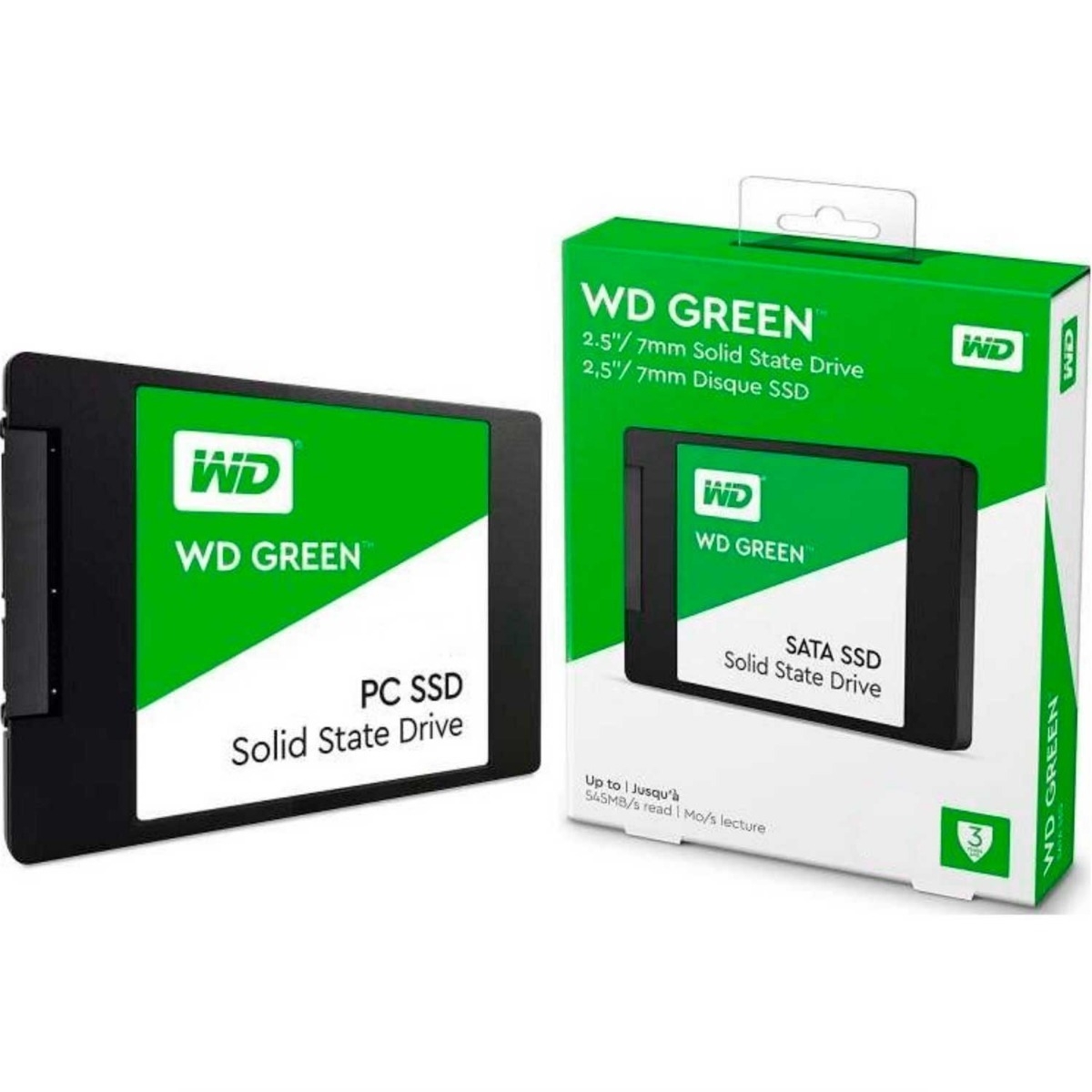 SSD WD Green 480GB, Sata III, Leitura 545MBs e Gravação 430MBs, WDS480G2G0A