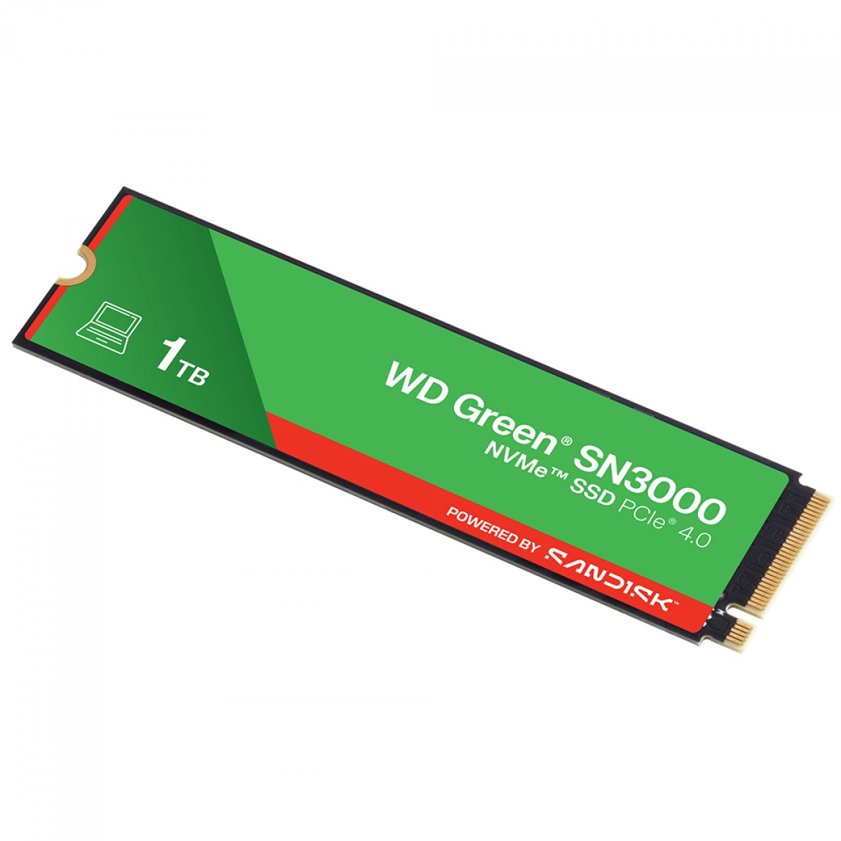 SSD WD Green SN3000, 1TB, M.2 NVMe, Leitura 5000MB/s e Gravação 4200MB/s, WDS100T4G0E