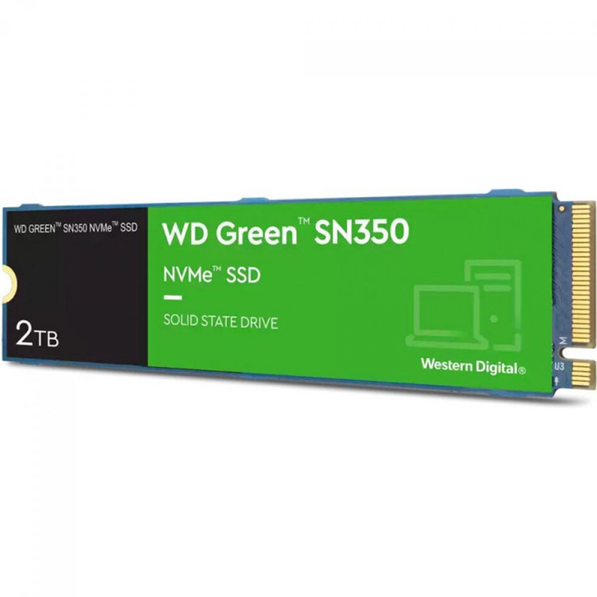 SSD WD Green SN350, 2TB, M.2 NVMe, Leitura 3200MB/s e Gravação 3000MB/s, WDS200T3G0C