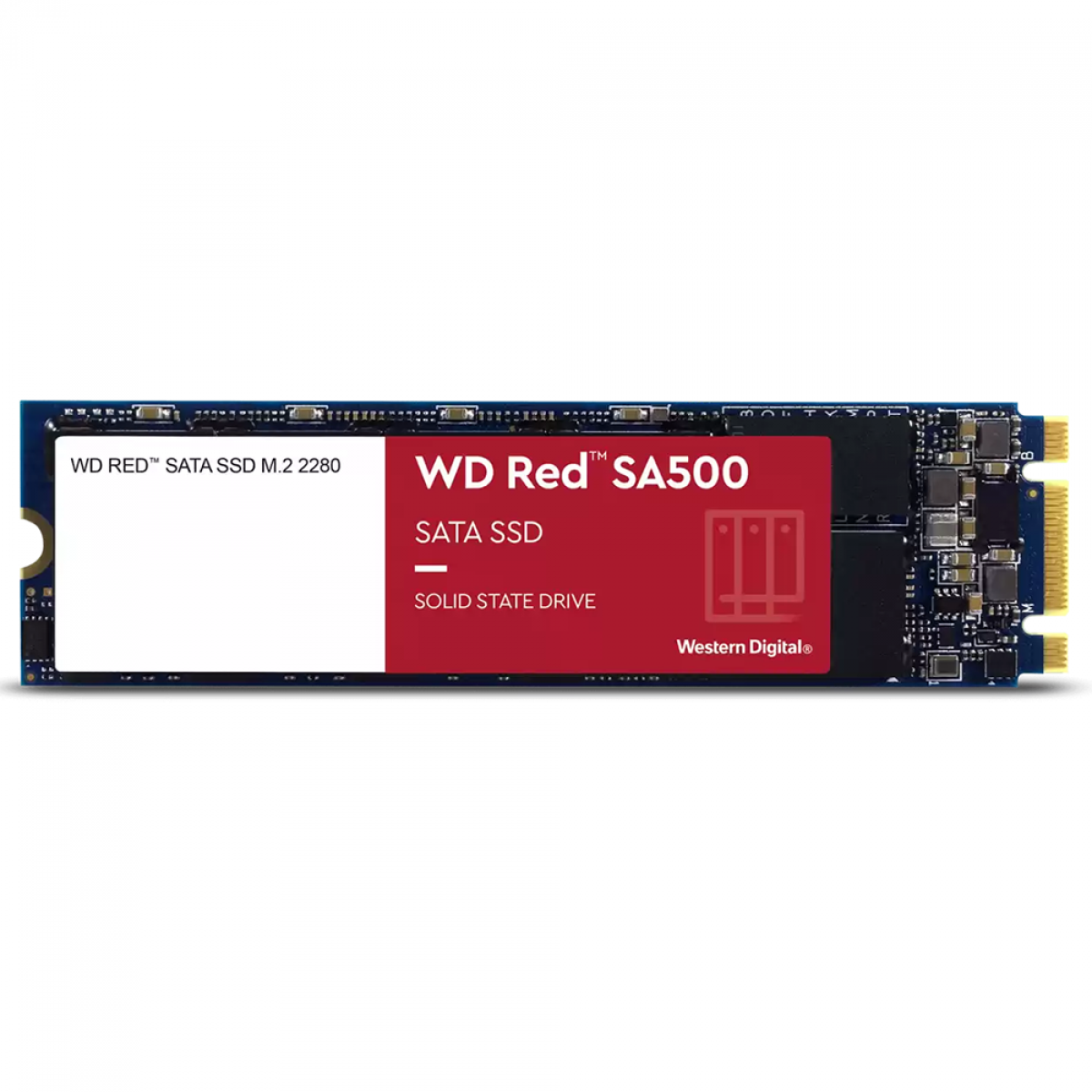 SSD WD_Red SA500, M.2 2280 SATA, 2TB, Leitura 560MBs e Gravação 530MBs, WDS200T1R0B