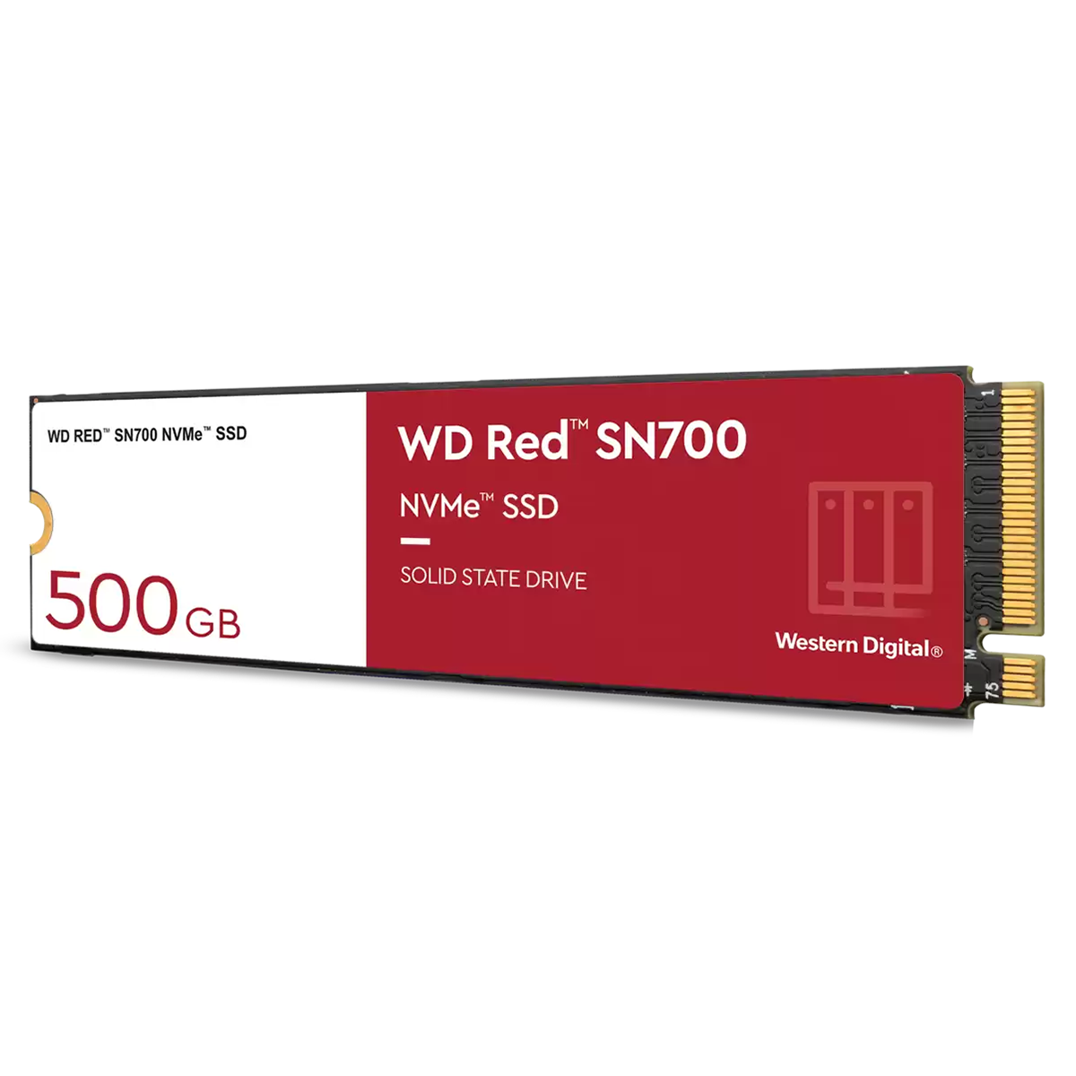 SSD WD Red SN700 NVMe M.2, 500GB, PCIe Gen3 x4, NVMe, Leitura 3430MBs e Gravação 2600MBs, WDS500G1R0C