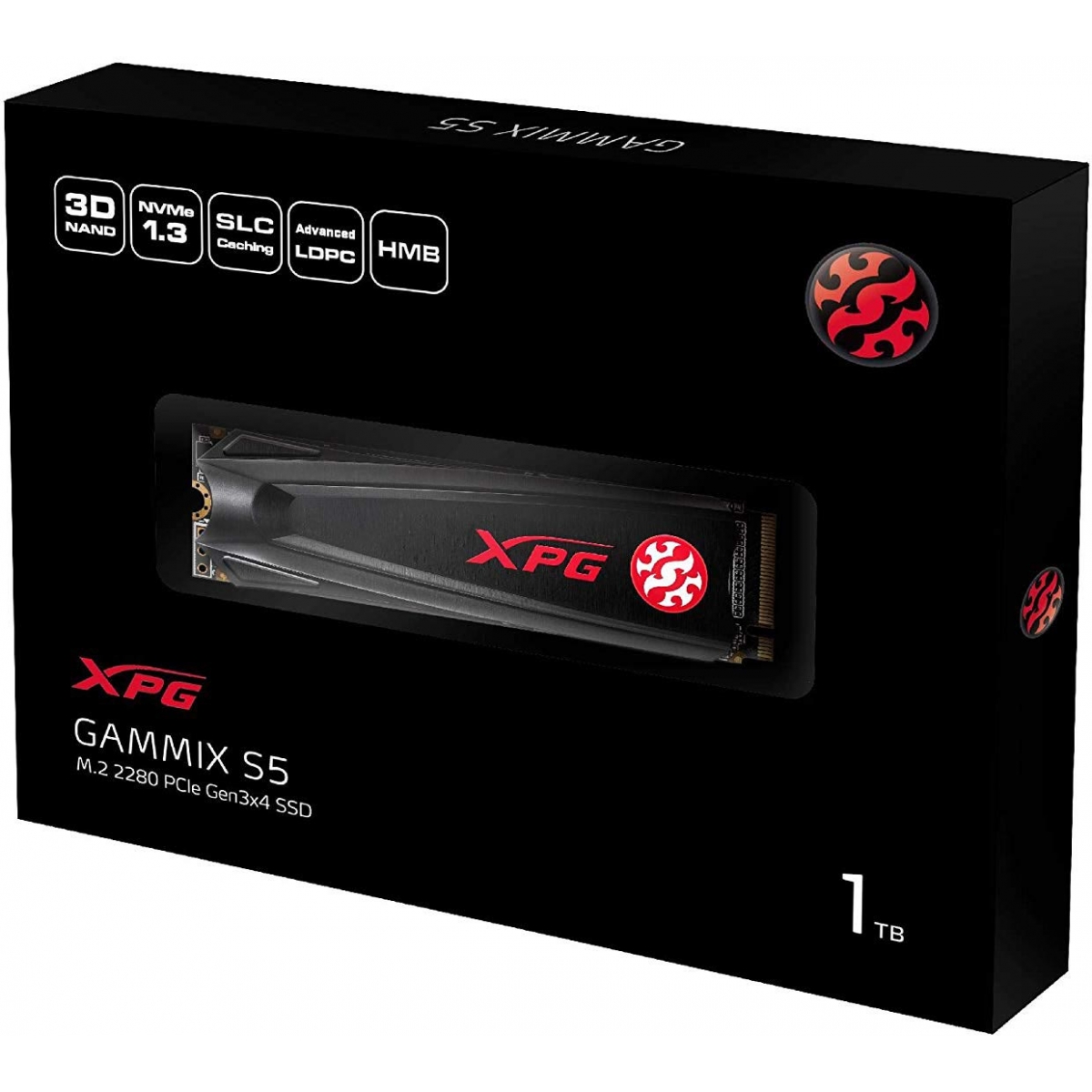 SSD XPG Gammix S5, 1TB, M.2 2280, NVMe, Leitura: 2100MBs e Gravação: 1500MBs, AGAMMIXS5-1TT-C