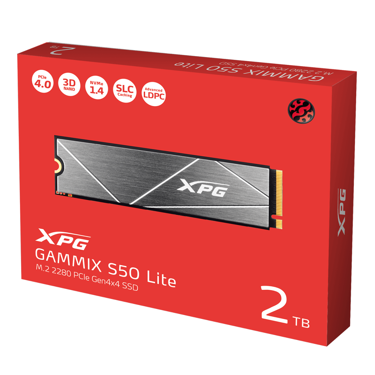 SSD XPG GAMMMIX S50G Lite 2TB, M.2 2280 NVMe, Leitura 3900MBs e Gravação 3200MBs, AGAMMIXS50L-2T-CS