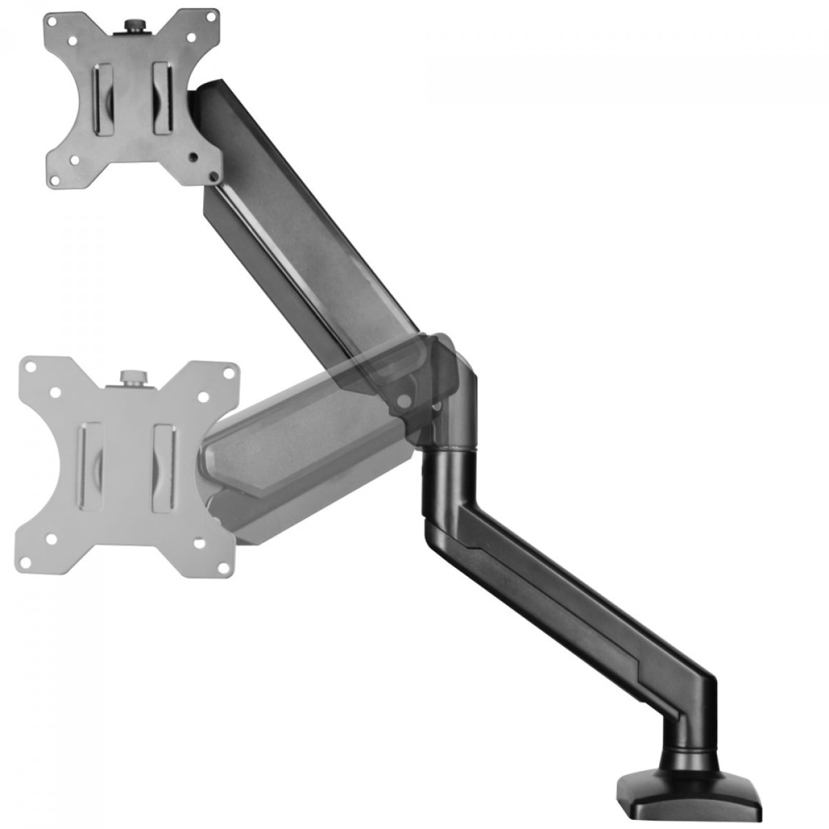 Suporte de Mesa Bluecase Ergo Flexy, Articulado, Com Pistão, Para Monitores 12 Até 32 Pol, Preto, BSMTG01-3BBX