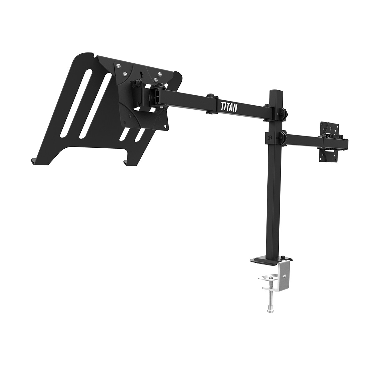 Suporte de Mesa Dr. Office Titan D25, Ergonômico, Para Monitor de Até 32 Pol E Notebook, DR-MA-D25T1M0K32IYN10BN