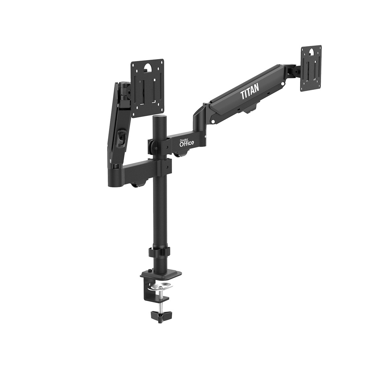 Suporte de Mesa Dr. Office Titan Z120-S, Articulado, Com Pistão, Para 2 Monitores de Até 32 Pol, DR-MA-Z12S2M0K32INN10BN