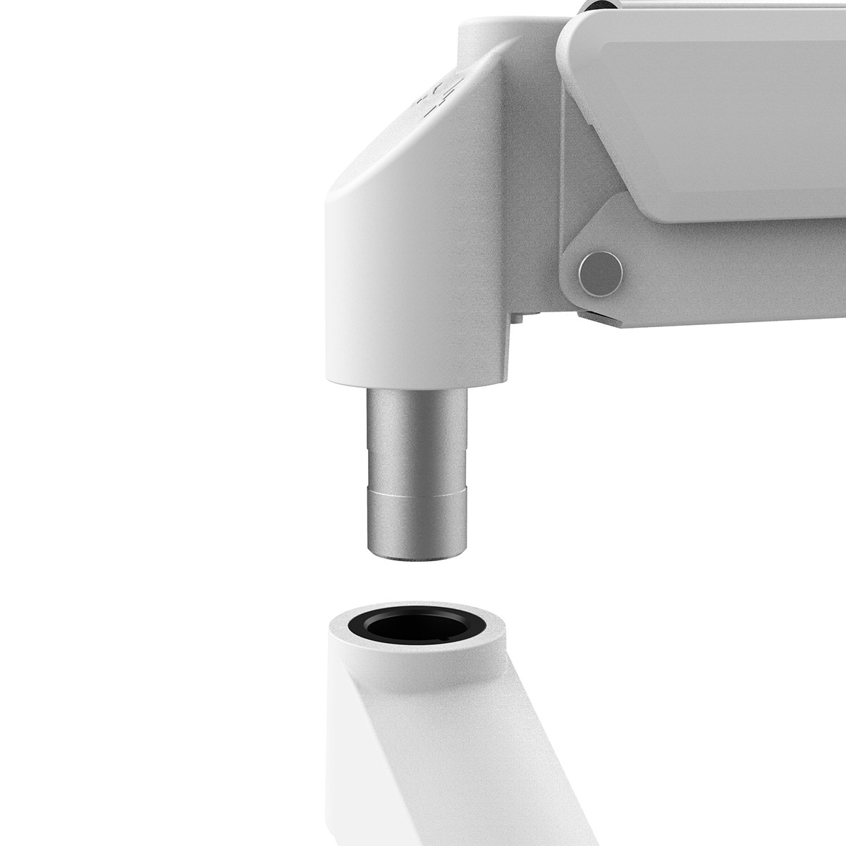 Suporte de Mesa Dr. Office Titan Z120 White, Articulado, Com Pistão, Para 2 Monitores de Até 32 Pol, Branco, DR-MA-Z12T2M0K32INN10WN