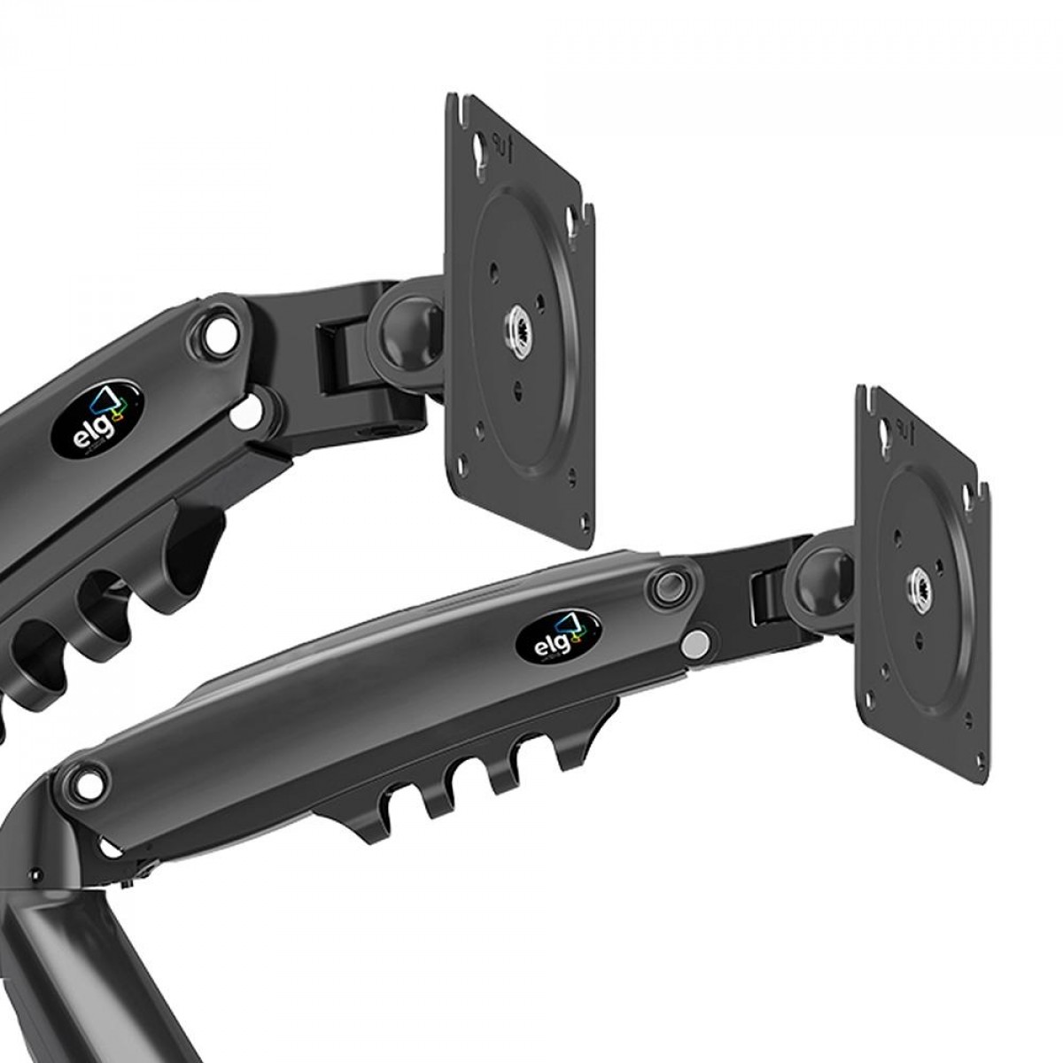 Suporte de Mesa ELG, Ergonômico, Articulado, Com Pistão, Para 2 Monitores de 17" a 35", F180USB