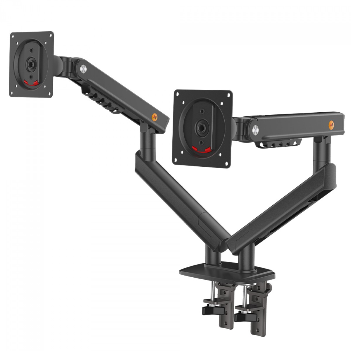 Suporte de Mesa Ergonômico North Bayou Dual Arm A5-C, Articulado, Para 2 Monitores de 17 Até 32 Pol, Preto