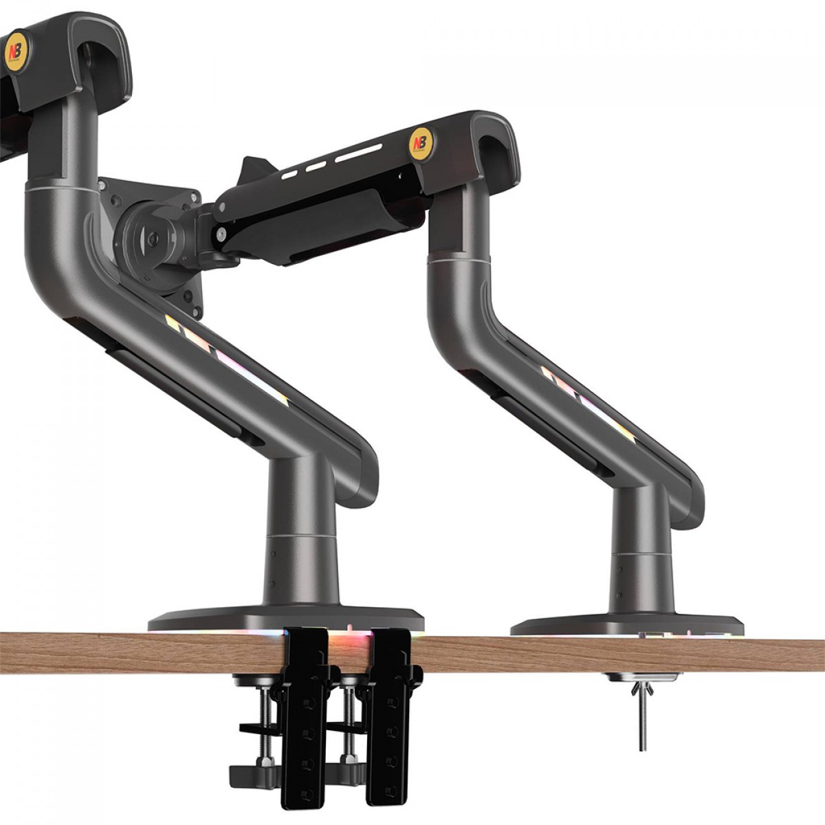 Suporte de Mesa Ergonômico North Bayou F5-G, RGB, Articulado, Para Monitores de 32 Até 60 Pol, Preto
