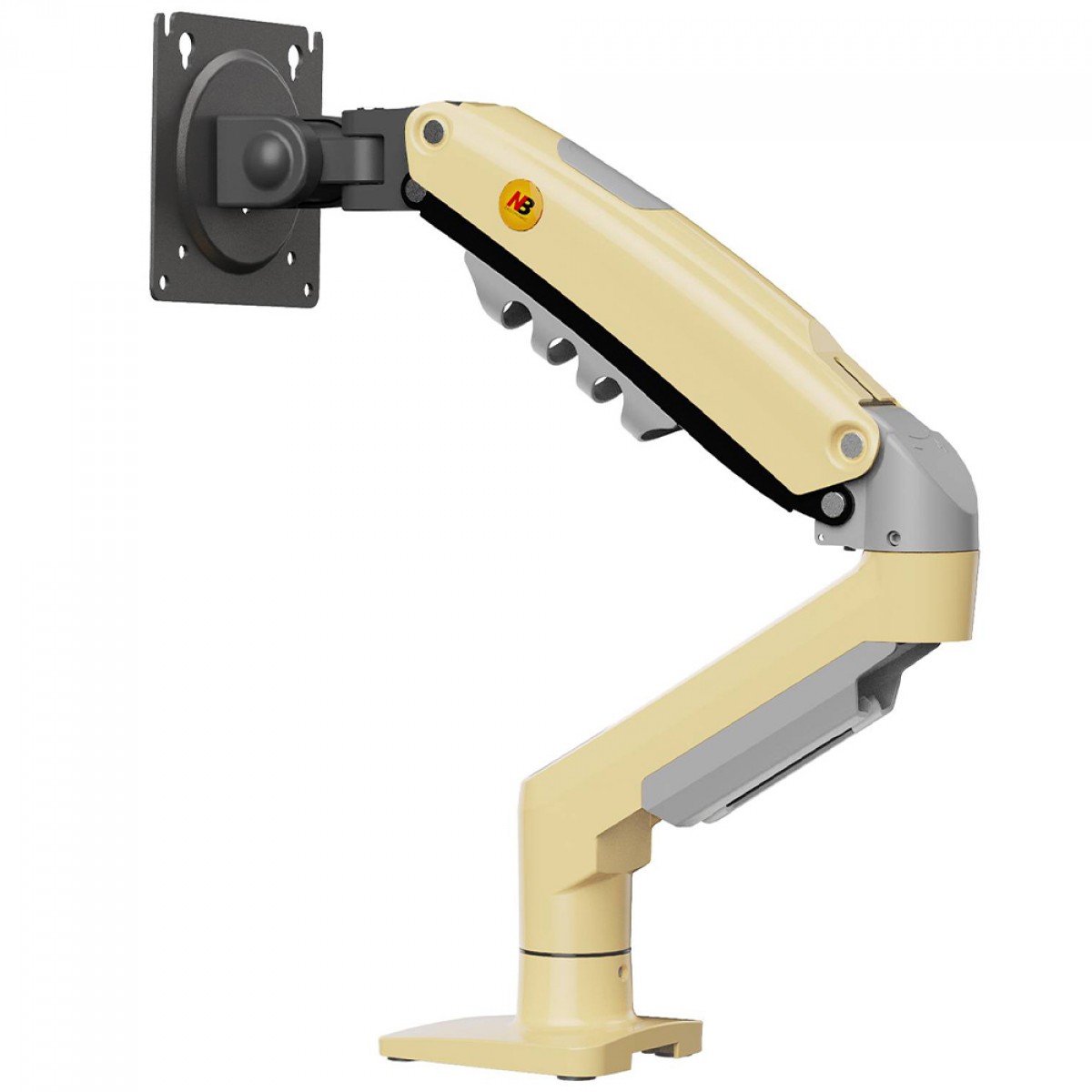 Suporte de Mesa North Bayou F80, Articulado, Com Pistão, Para Monitores 17 Até 30 Pol, Amarelo