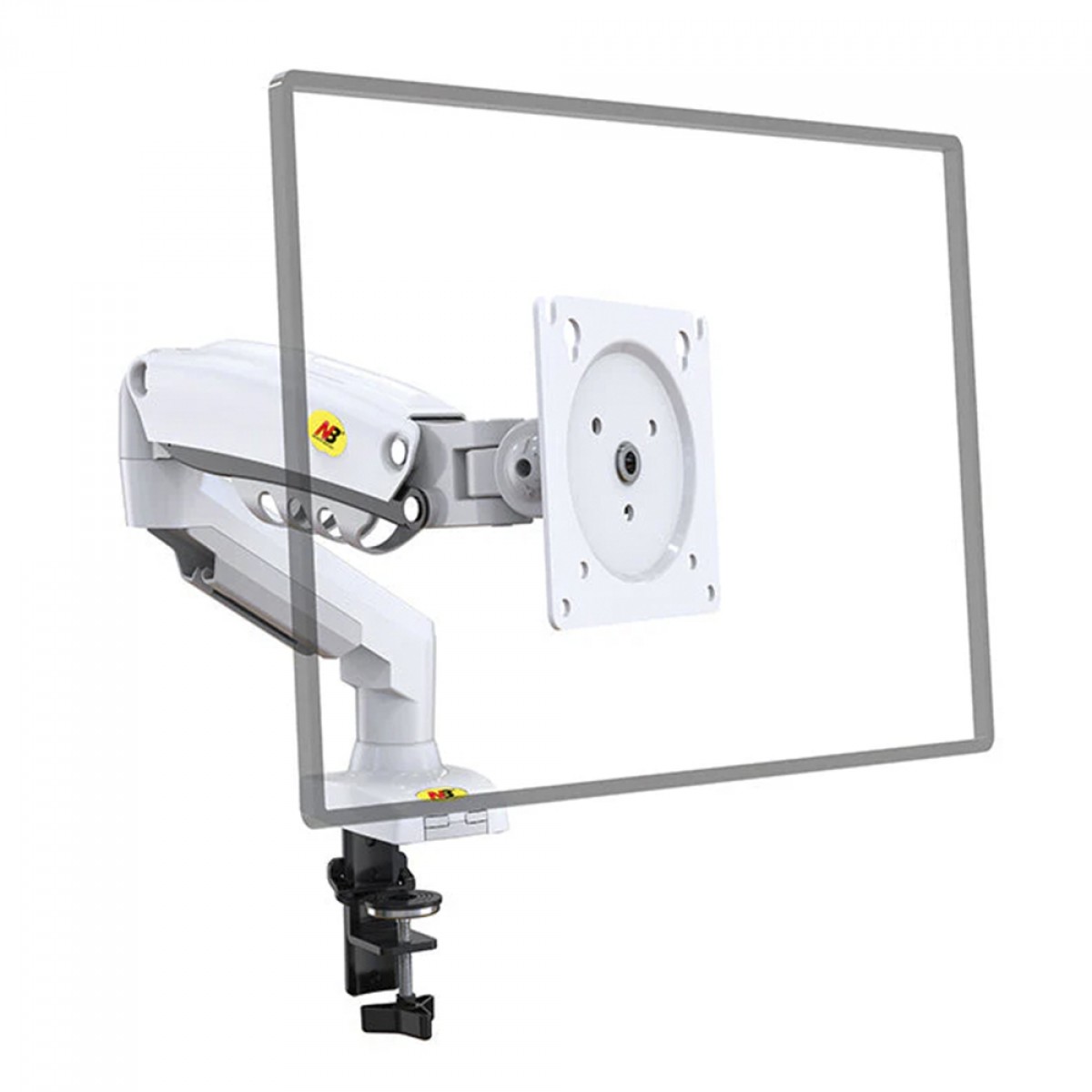 Suporte de Mesa North Bayou F80, Articulado, Com Pistão, Para Monitores 17 Até 30 Pol, Branco