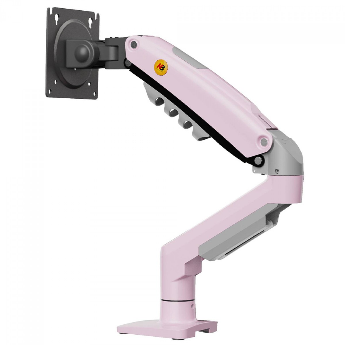 Suporte de Mesa North Bayou F80, Articulado, Com Pistão, Para Monitores 17 Até 30 Pol, Rosa