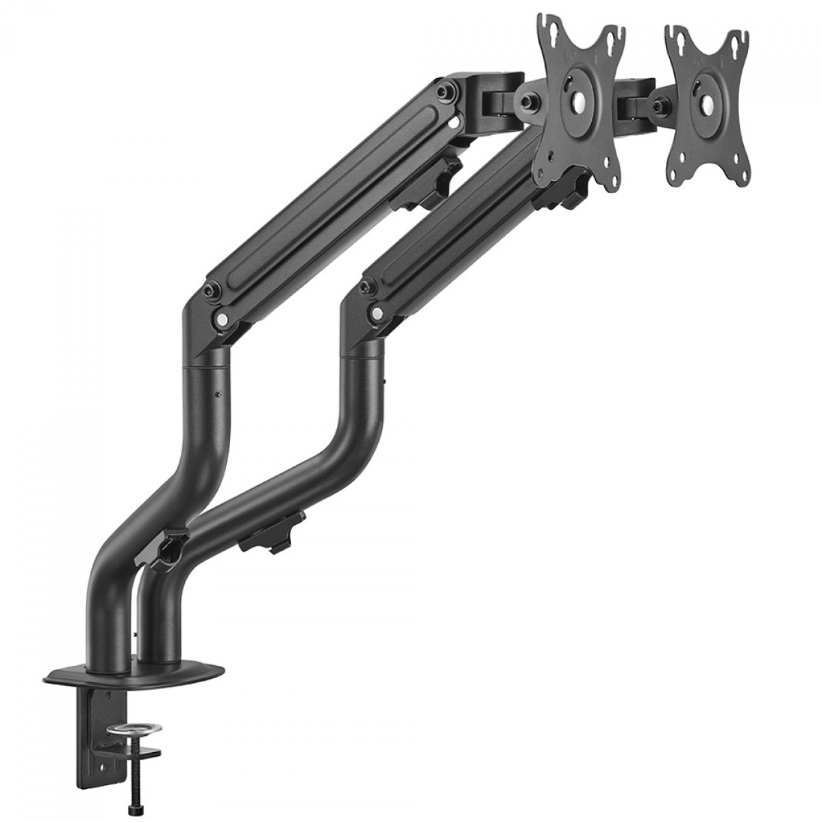 Suporte de Mesa PCYes, Articulado, Para 2 Monitores 17 Até 32 Pol, Preto, PS-024N
